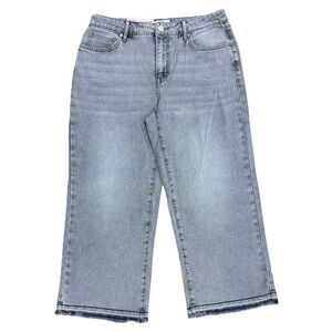 Light Wash - Edited by Hunter McGrady Women's High-Rise Wide Leg Crop Jeans, Plu